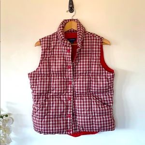 🔥Land’s End Plaid Lteweight Puffy Vest M!QUALITY!